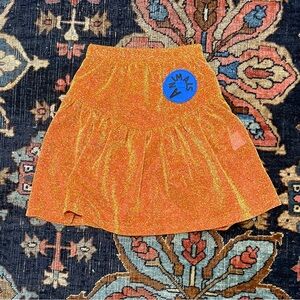 The Animals Observatory Orange Glitter A-Line Skirt